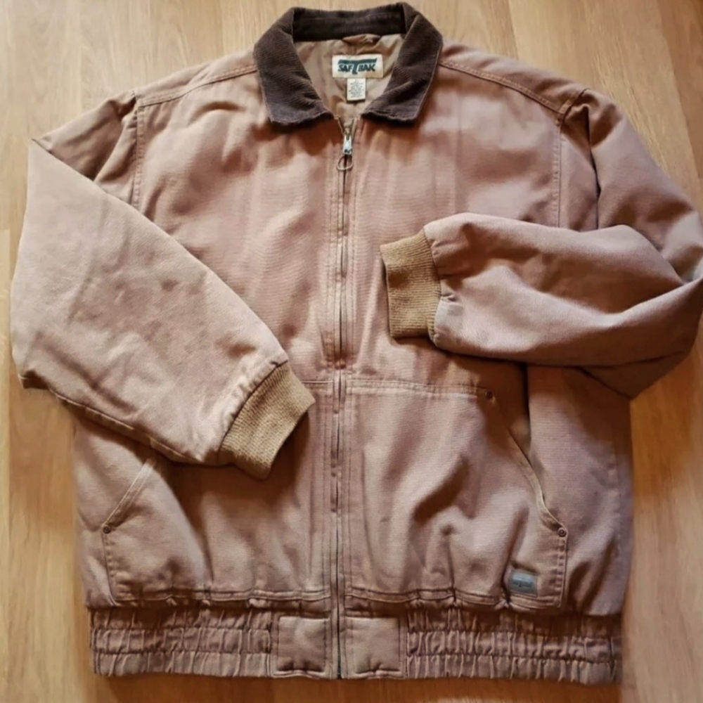 SafTBak Barn Jacket Men's Size XL Canvas Brown Corduroy Insulated Workwear